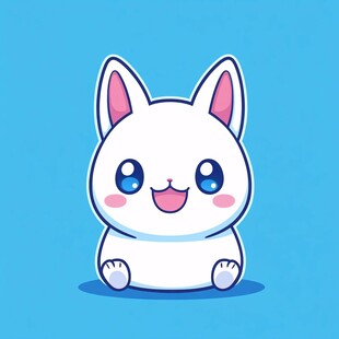 萌猫兔原创贴纸