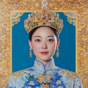 蜡像新娘凤冠霞帔