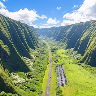 山谷草原道路