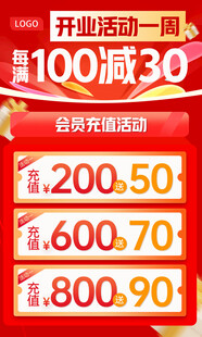 商场店铺开业周年促销活动海报
