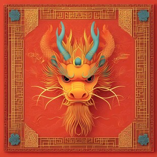 龙年地垫插画