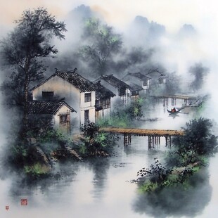 山水画风景画江南水乡