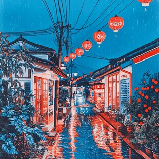 雨巷插画