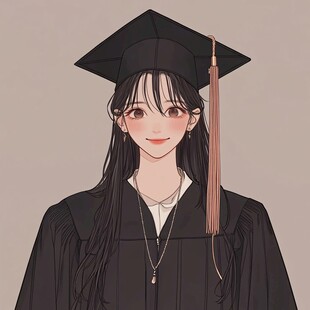 毕业生女博士插画