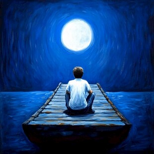 星辰大海男孩背影