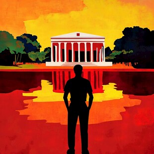 白宫插画素材背景