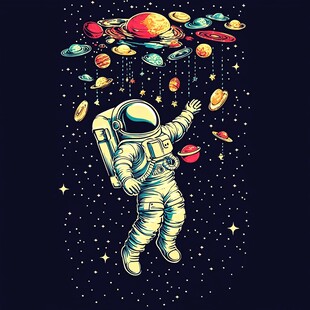 宇航员印花图案