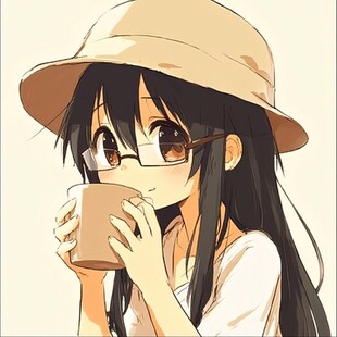 二次元女孩喝奶茶