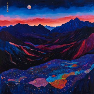 新中禅意山水岩彩画