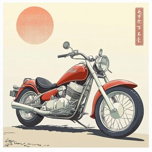 摩托车手绘