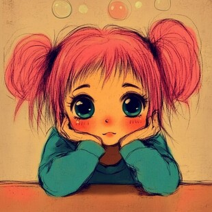 卖萌甜美粉色头发女孩