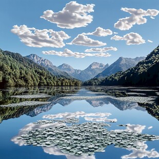 天空之镜山水风光