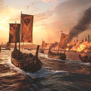 古代海上战争场景