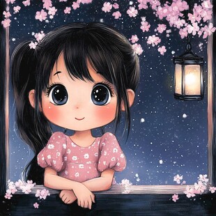 小女孩儿插