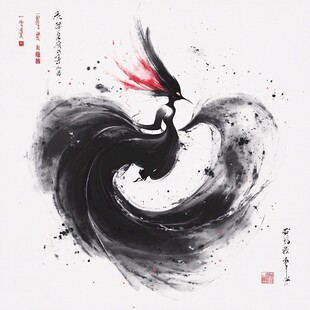 神鸟插画鸾鸟玄鸟朱雀