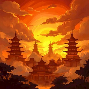 宝光塔插画