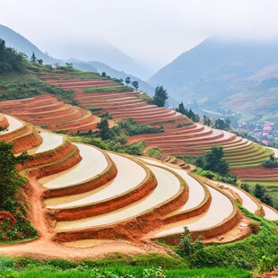 红色梯田