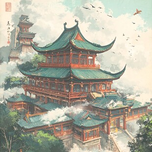 崇安阁插画