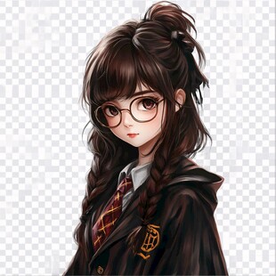 q版手绘女博士