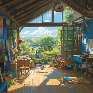 动漫场景插画