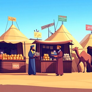 古代西域市场场景