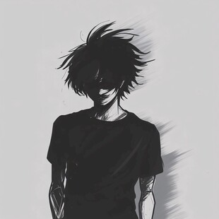 男生头像黑白稿