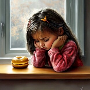 孤单的小女孩插画