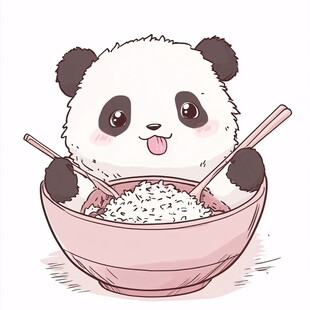 熊猫火锅插画