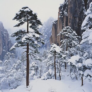 雪后迎客松