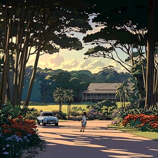 室外场景插画