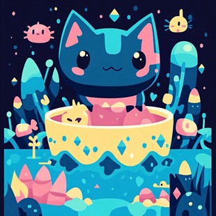 猫咪文创插画