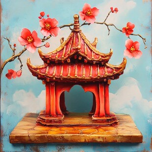 插画凉亭