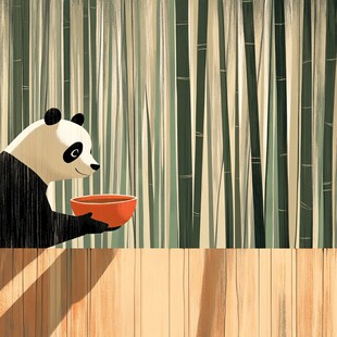 大熊猫美食插画