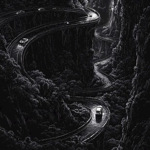 曲折百转的道路