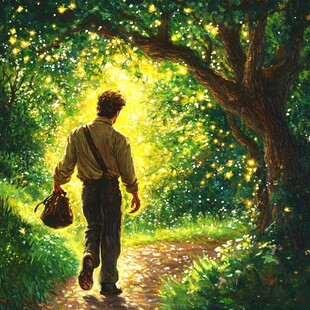 手绘追光的少年