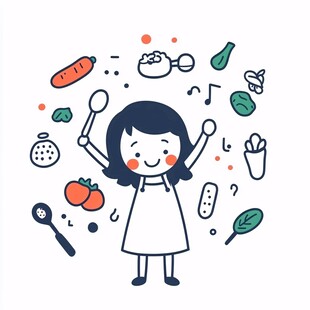 食品女孩插画