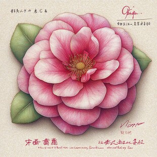 山茶花壁画