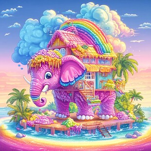 粉色奇幻建筑物