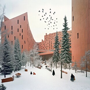 大学雪景