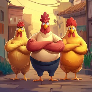 溜达鸡插画