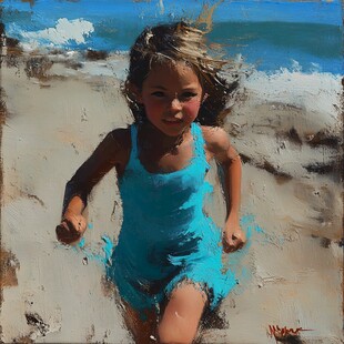 海滩比基尼女孩装饰画