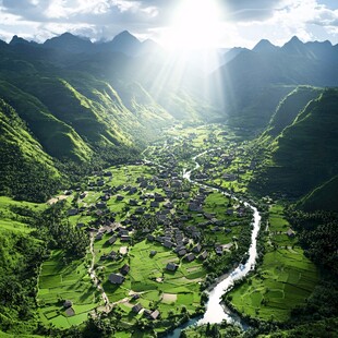 梦幻中国美田园风景