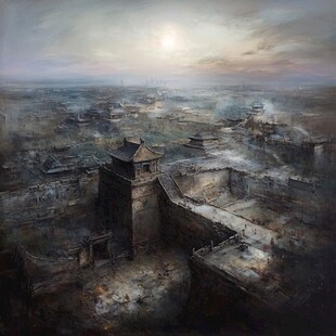 古城油画