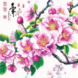 桃花高清手绘画