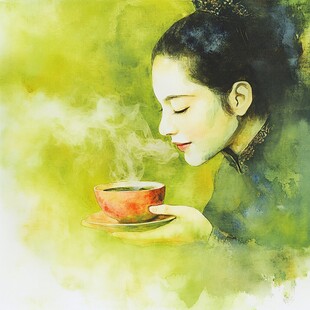 茶女插画