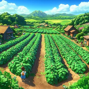 田间农业插画