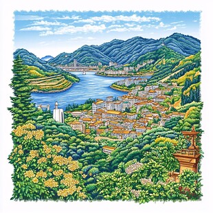 特别行政区城市山水画