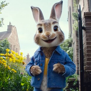 小兔蒙面超人双手叉腰