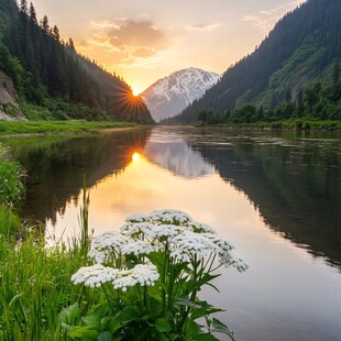 日出山河美景