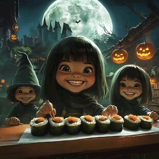 万圣节儿童插画